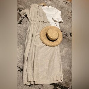 Grizas Spring 2025 natural and white linen dress!